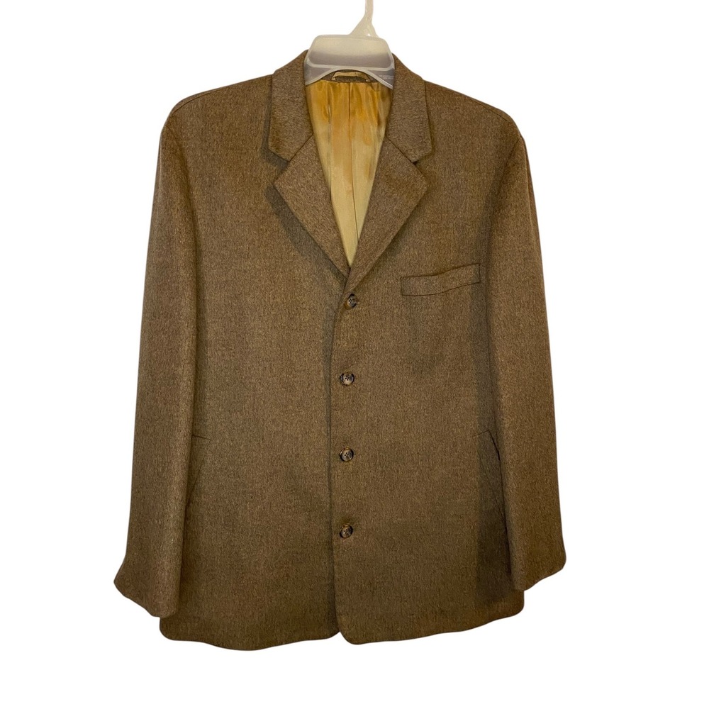 The Rogue and Good Company Mens 44R Camel Hair 4 Button Sport Coat Blazer Brown